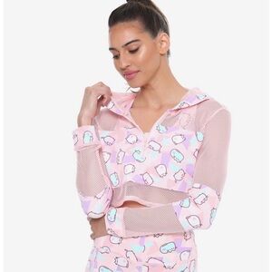 Pusheen mesh long sleeve shirt active crop jacket PINK activewear pastels cat